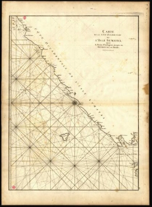 Carte de la côte occidentale de l'Isle Sumatra, depuis la Pointe d'Indrapour jusques au Détroit de l...