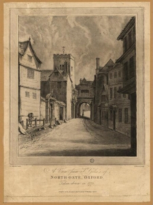 A view from S. t Gilesªs of North Gate, Oxford