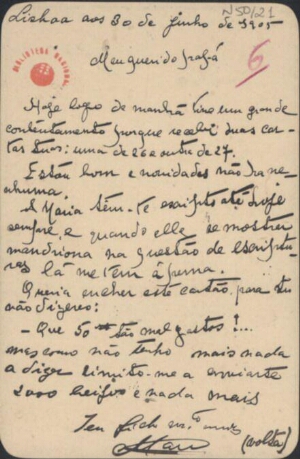 [Carta, 1905 jun. 30, Lisboa a Carlos de Sá Carneiro, Paris]