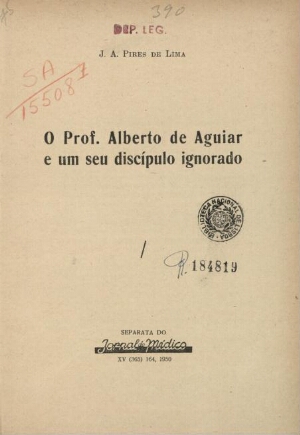 O professor Alberto de Aguiar e um seu discípulo ignorado