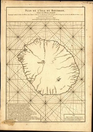 Plan de l'isle de Bourbon, située sur l'Ocean Oriental