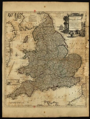 Ageneral map of England & Wales divided into its counties