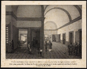 Vista interior dos quartos superiores da Cadeia da Relação do Porto...