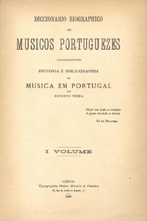 Diccionario biographico de musicos portuguezes