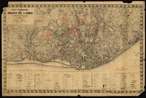 Carta topographica da cidade de Lisboa reduzida da que foi levantada na escala 1:1000 em 1856 a 1858...