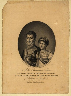Carlos Maria Isidro de Borbon y Maria Francisca de Asis de Braganza Infantes de España