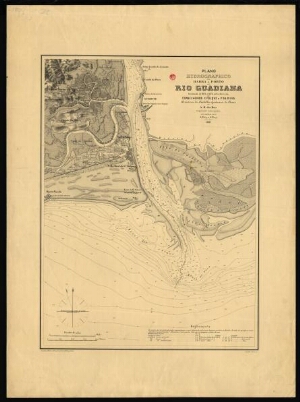Plano hydrographico da barra e porto do rio Guadiana levantado de 1874 a 1876