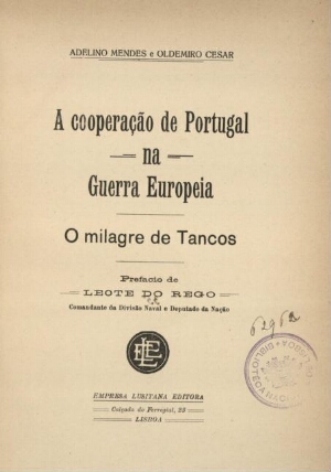 A cooperação de Portugal na Guerra Europeia