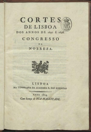 Cortes de Lisboa dos annos de 1697 e 1698