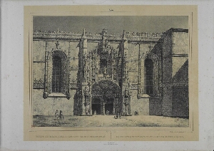 Fachada lateral, da igreja do convento dos Jeronymos, em Belem = Façade laterale de l'eglise du Mona...