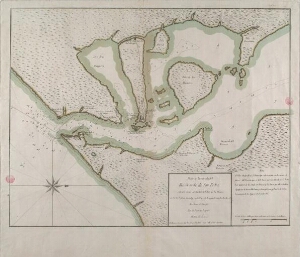 Plano de la entrada del Rio Grande de San Pedro, situado en la costa N.E. del Rio de la Plata