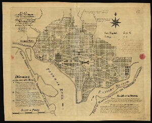 Plan of the city of Washington in the territory of Columbia ceded by the States of Virginia and Mary...
