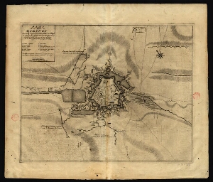 Plan de la ville du Quesnoy, investie le 8e. Iuin par le General Baron de Fagel la tranchée fut ouve...