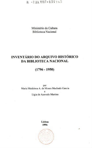 Inventário do Arquivo Histórico da Biblioteca Nacional