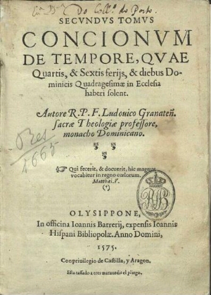 Secundus tomus. Concionum de Tempore quae quartis & sextis ferijs & diebus dominicis Quadragesimae i...