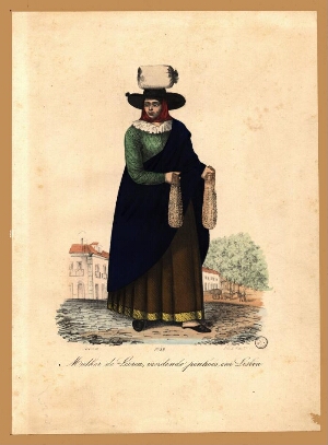 Mulher de Leiria, vendendo pinhões em Lisboa