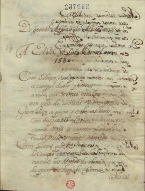 Carta do grande Affonso de Albuquerque escrita a el-Rey D. Manoel em 1530