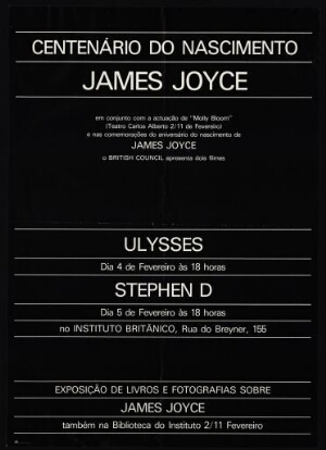 Centenário do nascimento [de] James Joyce