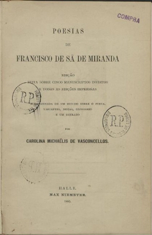Poesias de Francisco de Sá de Miranda