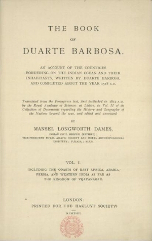 The book of Duarte Barbosa