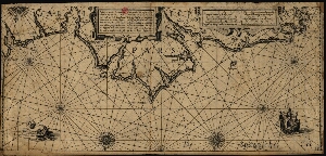 Pescaerte vande Zeecusté van Galissien... = Carte marine des costes de la Mer entre le C. de Pinas e...