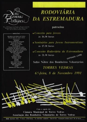 Concerto para jovens - Torres Vedras ;Seminários para jovens instrumentistas - Torres Vedras ;Concer...