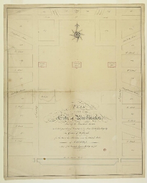 Plan of Part of the City of Washington shewing the Presidents Square and that part there of Granted ...