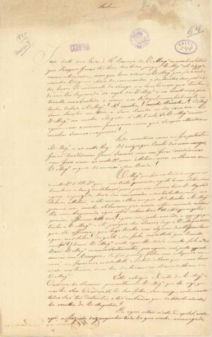 [Carta de Raimundo José Pinheiro para D. Carlota Joaquina pedindo o regresso da família real]