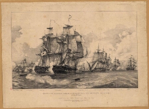 Sketch of Napiers glorious triumph over the Miguelite Squadron, off Cape S. t Vincent