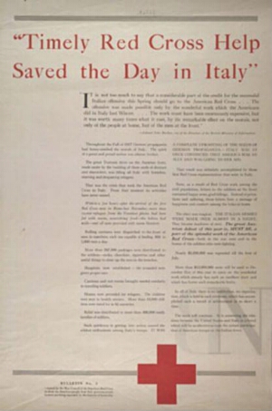 "Timely Red Cross help saved the day in Italy..."