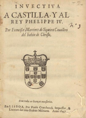 Invectiva a Castilla, y al Rey Phelippe IV
