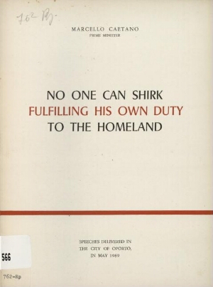 No one can shirk fulfilling his own duty to the homeland