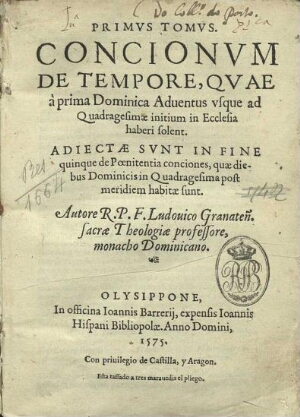 Primus tomus. Concionum de Tempore quae à prima Dominica Aduentus vsque ad Quadragesimae initium in ...