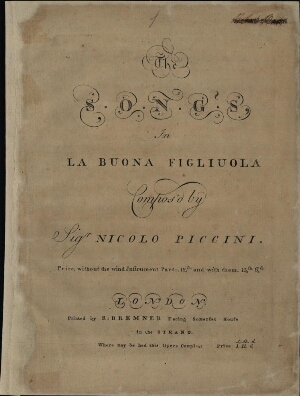 The songs in "La buona figliuola"