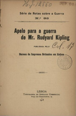 Apelo para a guerra de Mr. Rudyard Kipling