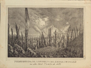 Perspectiva do Convento da Serra do Pilar no dia 14 de Outubro de 1832