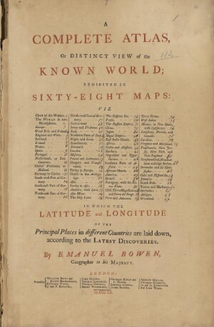 A complete atlas, or distinct wiew of the known world