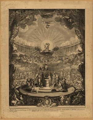 Sujet allegorique du mariage de Monseigneur le duc de Bourgogne, avec Marie Adelaide de Savoye