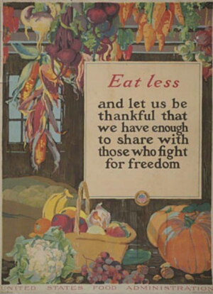 Eat less and let us be thankful that we have enough to share with those who fight for freedom