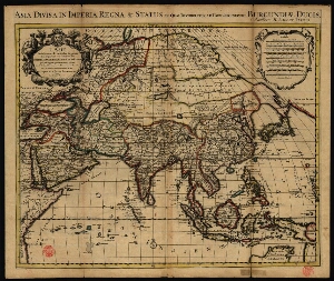 L'Asie divisée en ses principales regions, et ou se peuvent voir l'estendue des empires monarchies, ...