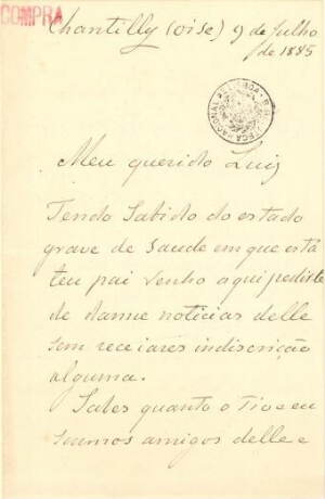 [Carta de D. Francisca de Bragança para seu sobrinho D. Luís I de Portugal]