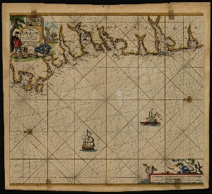 Paskaart van Gallissien en Portugal van C. Finisterre tot aen Zurara