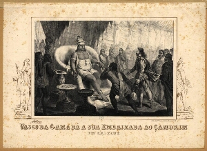 Vasco da Gama dá a sua embaixada ao Çamorim em Calecut