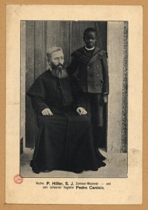 Hochw, P. Hiller, S. J. Zambesi-Missionär und sein schwarzer Begleiter Pedro Canisio