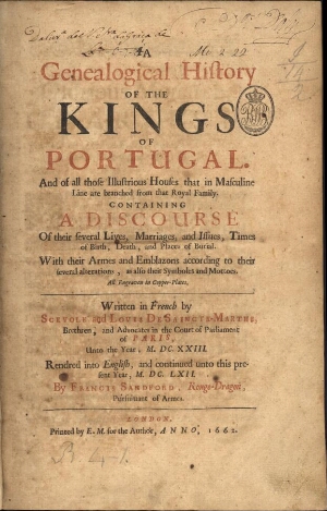 A genealogical history of the kings of Portugal...