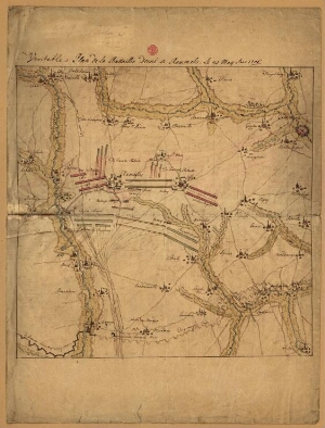 Véritable Plan de la Bataille Donné a Rammelis Le 23 May Anno 1706