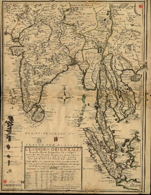 Les Indes Orientales sous le nom dequeles est compris l'Empire du grand Mogol, les deux presqu'Isles...