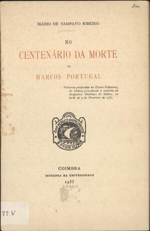 No centenário da morte de Marcos Portugal