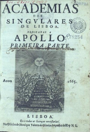 Academias dos Singulares de Lisboa. Dedicadas a Apollo...