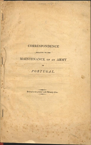 Correspondance relative to the maintenance of an army in Portugal